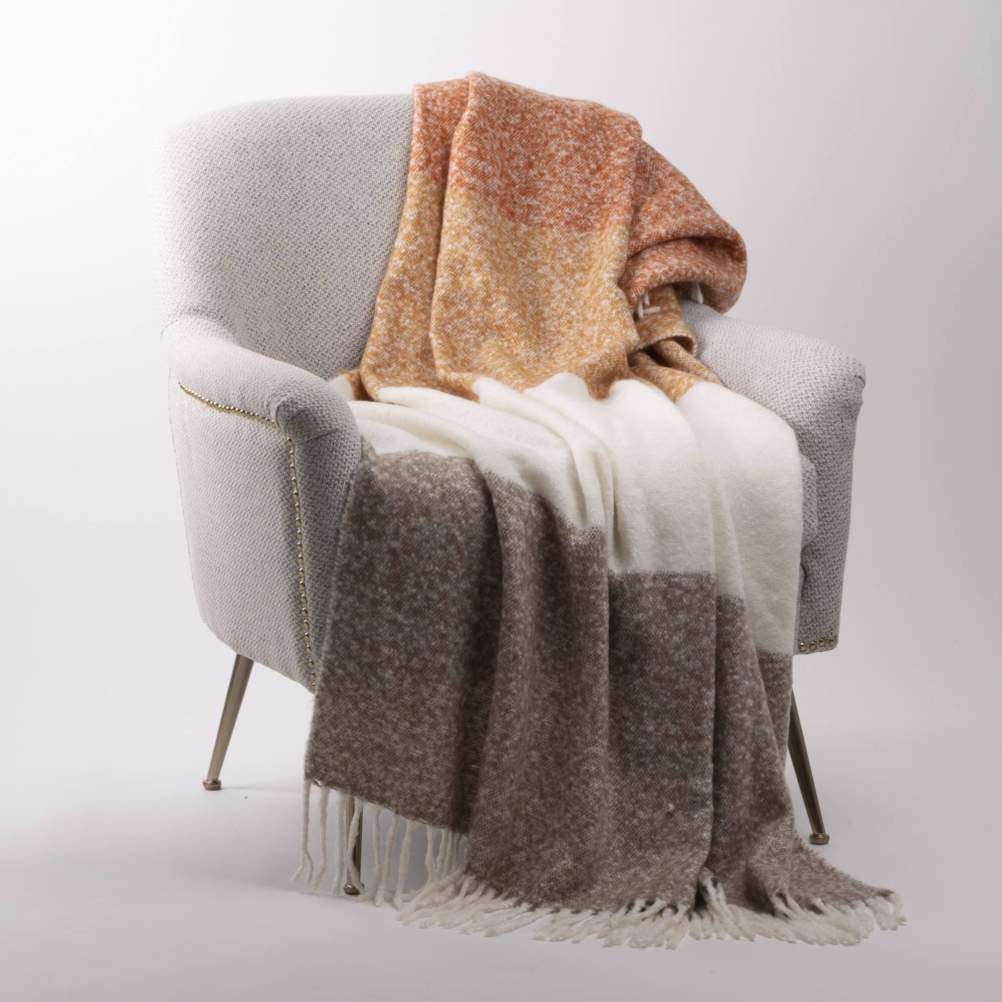 Glitzhome® Woven Acrylic Striped Jacquard Throw